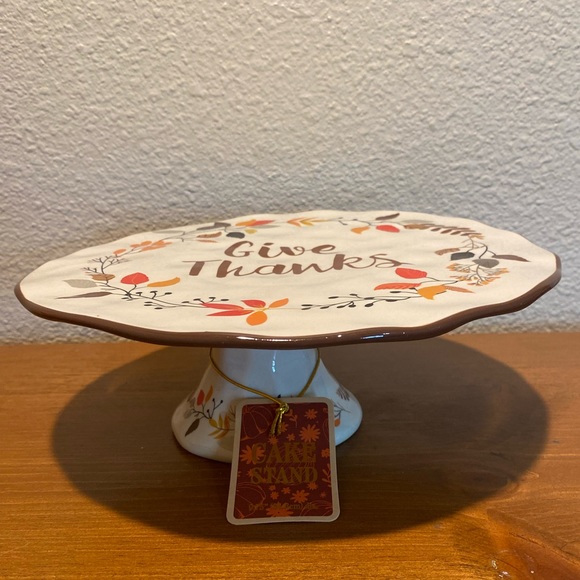 Fall Cake Stand, Give Thanks Cake Stand, Thanksgiving Cake Stand, Cake Stand - Picture 8 of 15